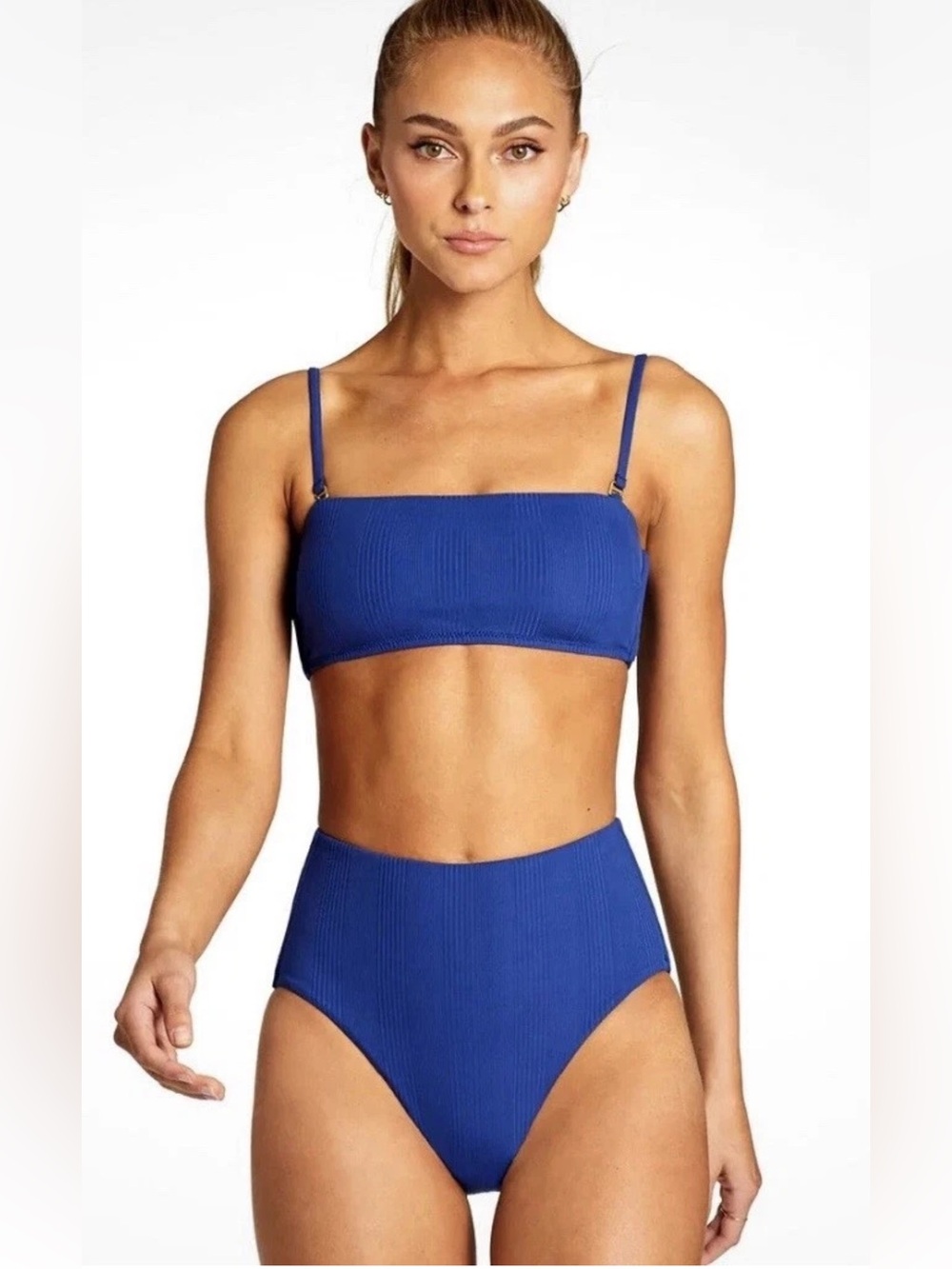VITAMIN A MILA TOP - SIZE M - RIBBED - SAPPHIRE- NEVER WORN - Picture 1 of 2